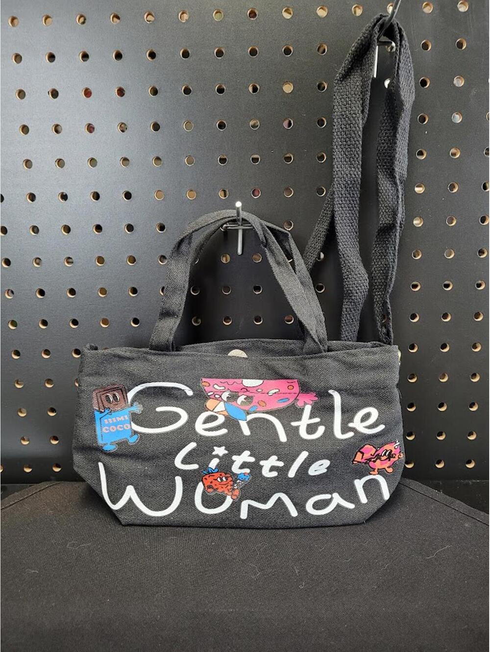 Clutch Gentle Woman Black Canvas Handbag Mini Clutch Purse